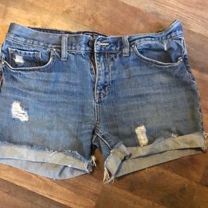 These are blue Jean shorts from pink size 6 for women